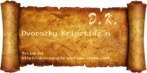Dvorszky Krisztián névjegykártya